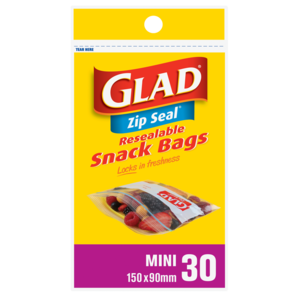Glad Zip Seal Mini Bags 30 Pack