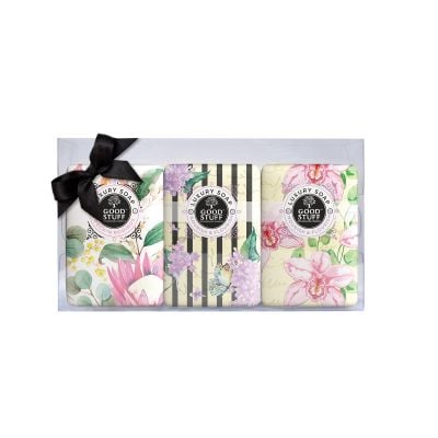 Good Stuff The Soap Box Gift Set With 2 Rock 'n Rooibos Veg Soaps And 1 Nourish&flourish Veg Soap