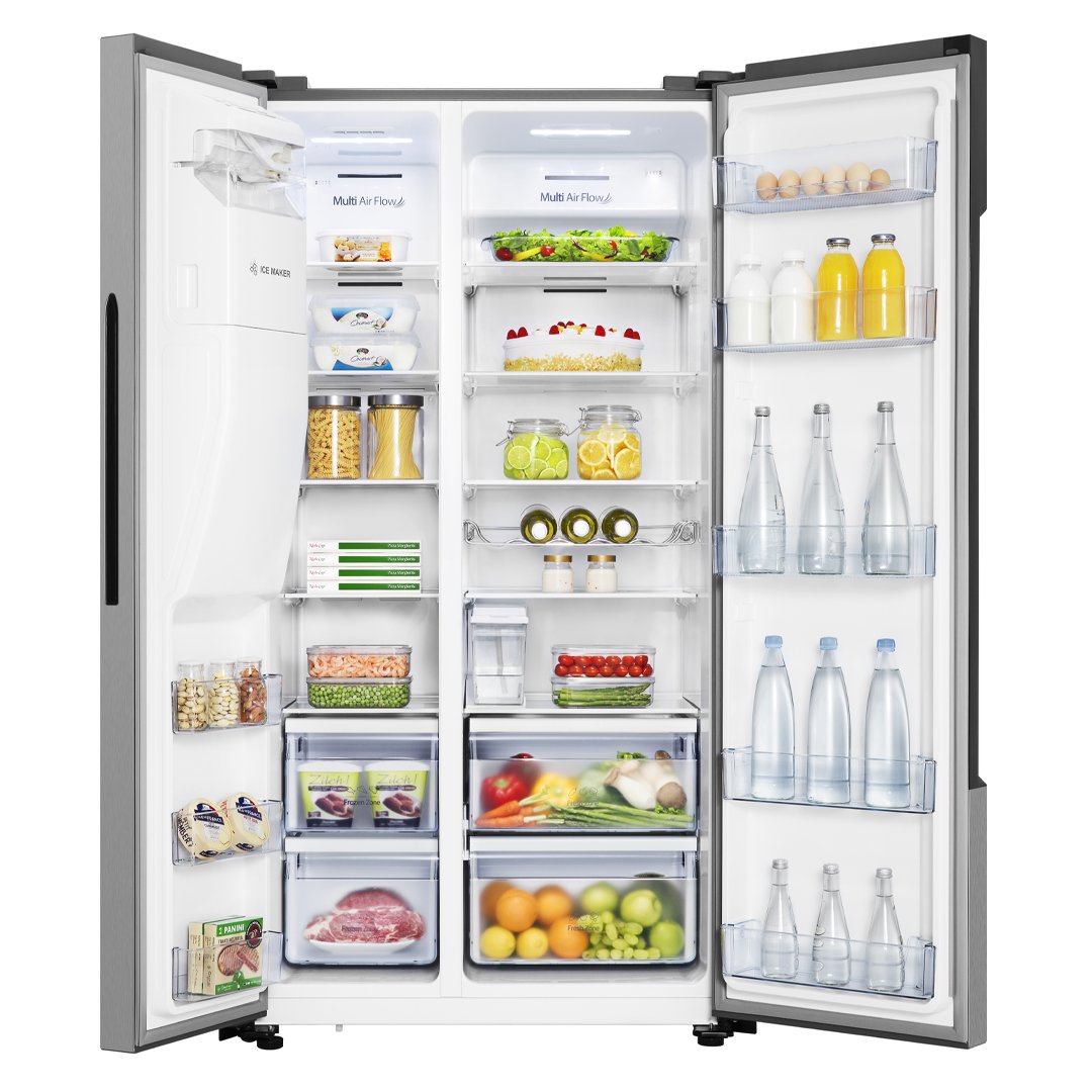 HISENSE 535L INOX FINISH SIDE BY SIDE FRIDGE H700SI-IDL