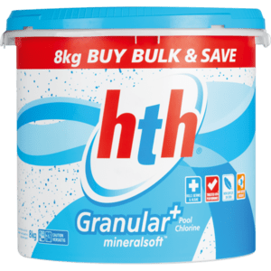 HTH Granular Plus Pool Chlorine 8kg - myhoodmarket