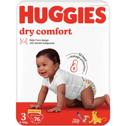 Huggies Dry Comfort Jumbo Pack No. 3 Diapers 76 Pack