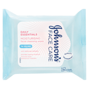 Johnson's Daily Essentials Moisturising Facial Cleansing Wipes 25 Pack - myhoodmarket