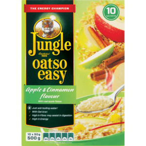 Jungle Oatso Easy Apple & Cinnamon Flavoured Instant Oats 500g - myhoodmarket