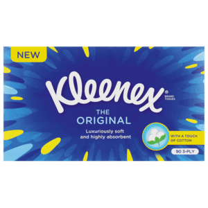 Kleenex Original 3 Ply With A Touch Of Cotton 90 Pack - myhoodmarket