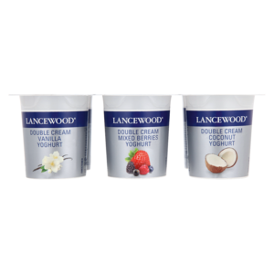 Lancewood Double Cream Fruit Mix Flavoured Yoghurt 6 x 100g