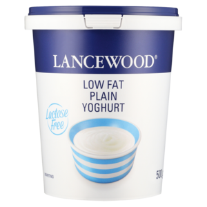 Lancewood Lactose Free Low Fat Plain Yoghurt 500g