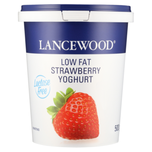 Lancewood Lactose Free Strawberry Flavoured Low Fat Yoghurt 500g