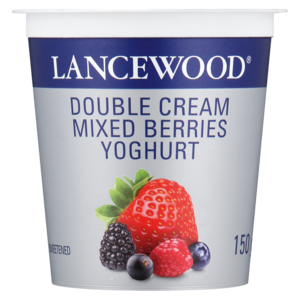 Lancewood Mixed Berries Flavoured Double Cream Yoghurt 150g