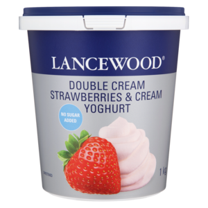 Lancewood Strawberry & Cream Flavoured Double Cream Yoghurt 1kg
