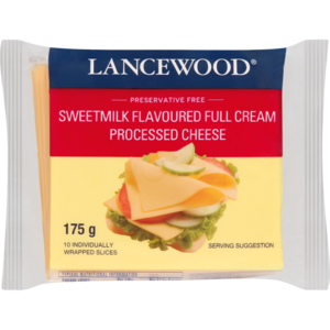 Lancewood Sweetmilk Flavoured Full Cream Processed Cheese Slices 175g
