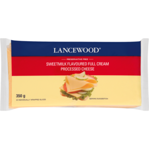 Lancewood Sweetmilk Flavoured Full Cream Processed Cheese Slices 350g