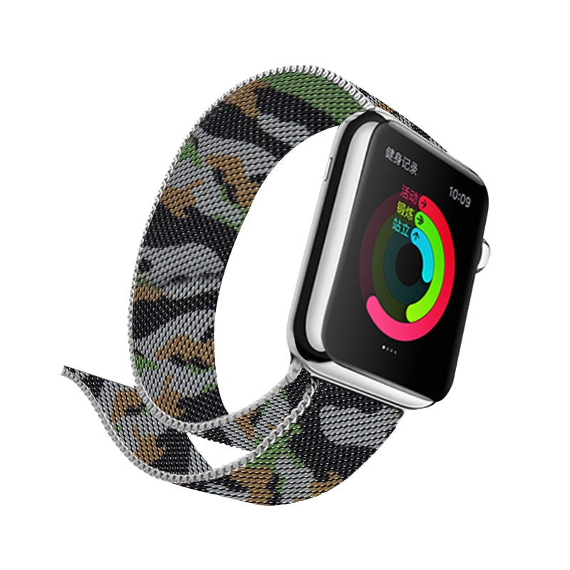 Leopard Point Watch Band 40mm Milanese Loop 44mm