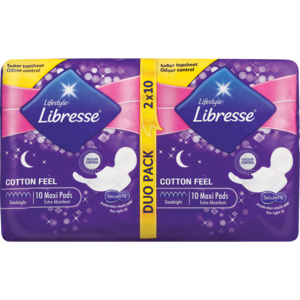 Libresse Cotton Feel Sanitary Maxi Pads 20 Pack