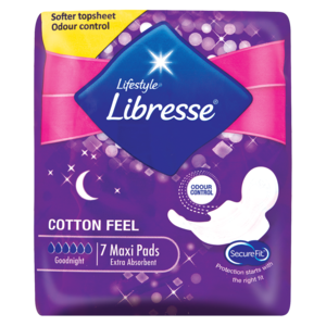 Libresse Goodnight Cotton Feel Maxi Pads 7 Pack