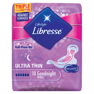 Libresse Goodnight Ultra Thin Sanitary Pads 10 Pack