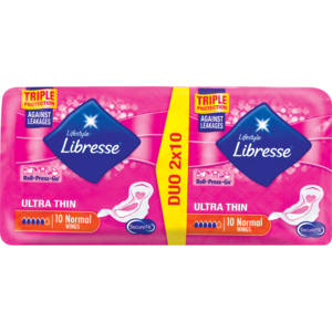 Libresse Ultra Thin Normal Wings Sanitary Pads 2 x 10 Pack