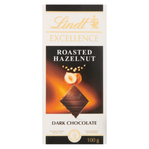 Lindt Excellence Roasted Hazelnut Dark Chocolate Slab 100g