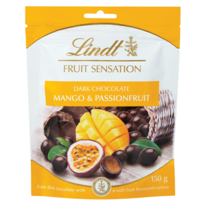 Lindt Fruit Mongo & Passionfruit Flavoured Dark Chocolate Slab 150g
