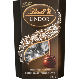 Lindt Lindor 60% Cocoa Extra Dark Chocolate Box 200g