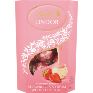 Lindt Strawberries & Cream White Chocolate Box 200g