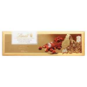 Lindt Swiss Premium Hazelnut Milk Chocolate Slab 300g