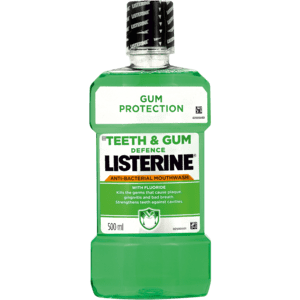 Listerine Teeth & Gum Defence Anti-Bacterial Mouthwash 500ml - myhoodmarket
