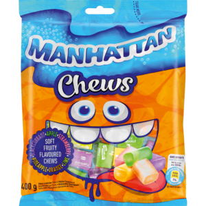 Manhattan Chews Soft Fruity Flavoured Chews 400g