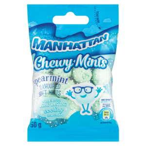 Manhattan Chewy Spearmint Flavoured Soft Mints 50g