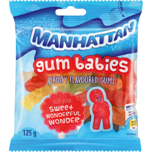 Manhattan Fruity Flavoured Gum Babies 125g