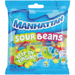 Manhattan Sour Beans Soft Sweets 125g