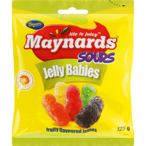 Maynards Sours Fruity Flavoured Jelly Babies 125g