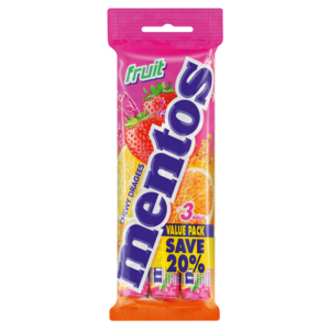 Mentos Fruit Flavoured Sweets 3 Pack