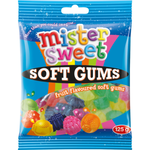 Mister Sweet Fruit Flavoured Soft Gums 125g