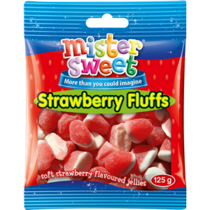 Mister Sweet Strawberry Fluffs Sweets 125g