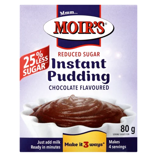 Moir's Reduced Sugar Chocolate Flavoured Instant Pudding 80g