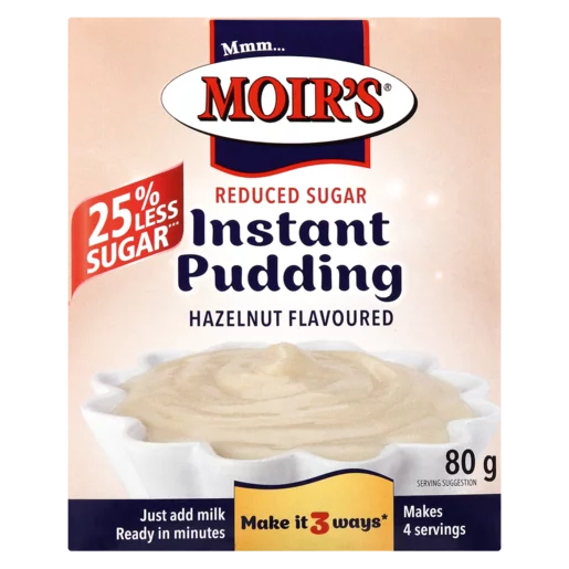 Moir's Reduced Sugar Hazelnut Flavoured Instant Pudding 80g