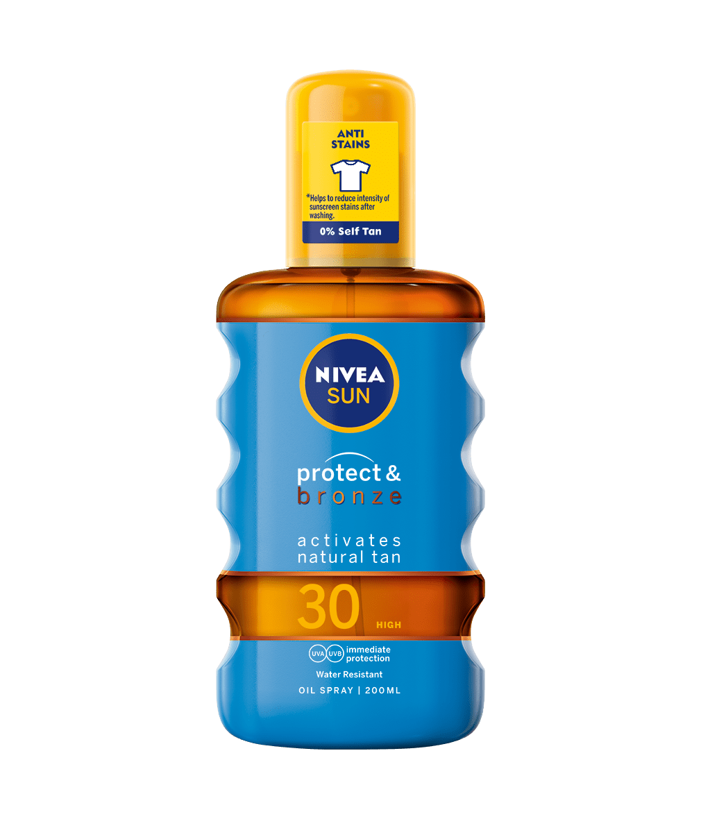 Nivea Sun Protect & Bronze Oil Spray Spf30 Sunscreen - 200ml - myhoodmarket