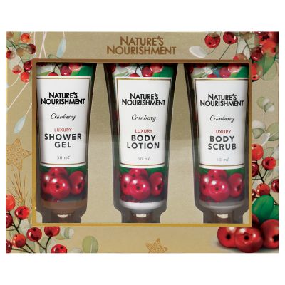 Natures Nourishment Bath Gift Set Cranberry 3pcs 50ml