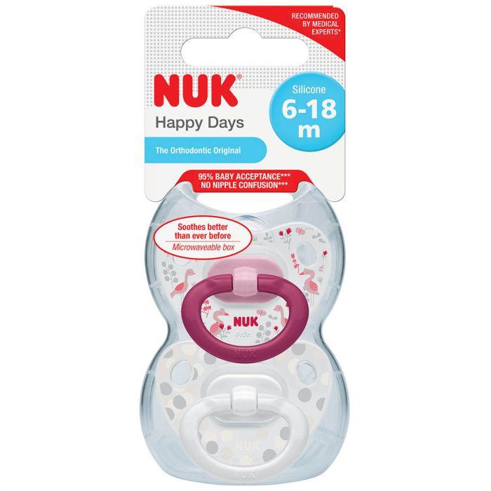 Nuk Silicone Night & Day Soother Boy 18-36 months 2 Pack - myhoodmarket