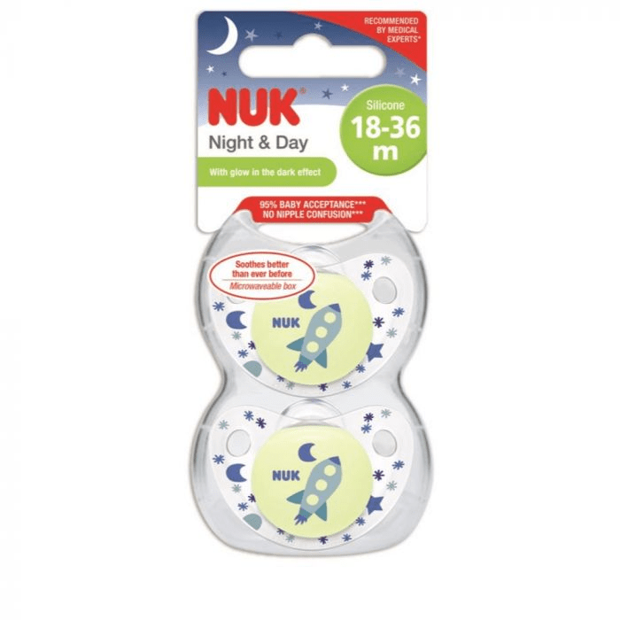 Nuk Silicone Night & Day Soother Girl 0-6 months 2 Pack - myhoodmarket