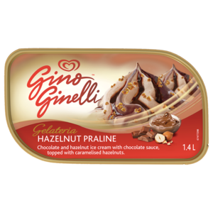 Ola Gino Ginelli Gelateria Hazelnut Praline Ice Cream 1.4L