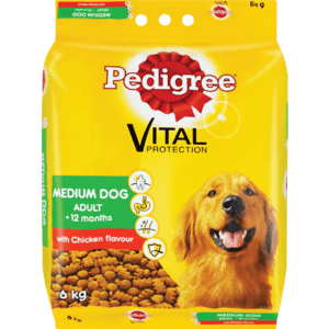 Pedigree Chicken Flavoured Medium Dog Food 6kg - myhoodmarket