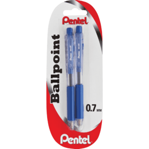 Pentel Blue Ballpoint Pen 2 Pack - myhoodmarket