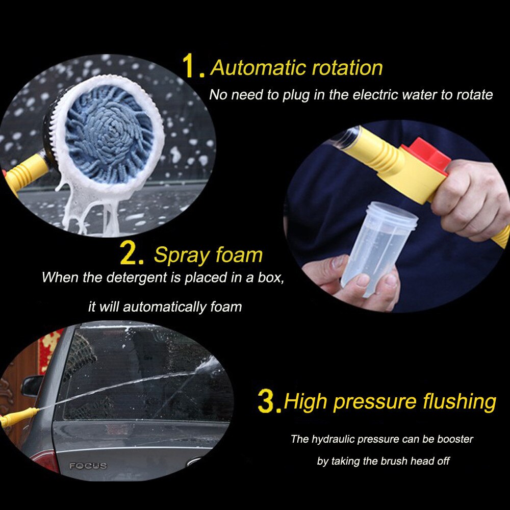 Portable Automatic Rotary Wash Brush Cleaning Foam