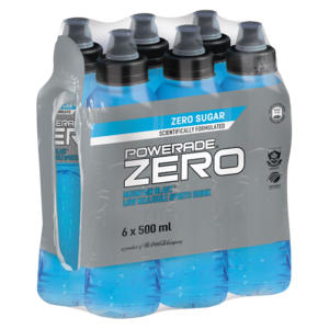 Powerade Zero Mountain Blast Flavoured Sports Drink Bottles 6 x 500ml