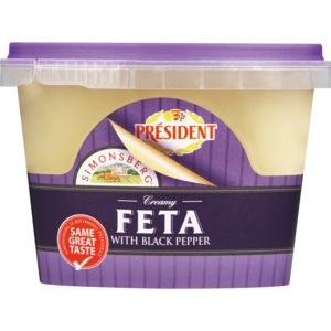 Président Feta Cheese With Black Pepper 200g