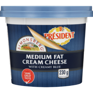 Président Medium Fat Cream Cheese With Creamy Blue 230g
