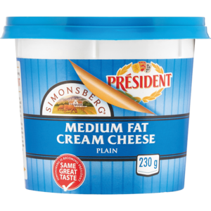 Président Plain Medium Fat Cream Cheese 230g