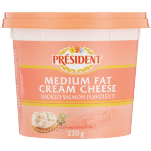 Président Smoked Salmon Flavoured Medium Fat Cream Cheese 230g