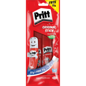 Pritt Original Glue Stick 22g + 11g Free - myhoodmarket